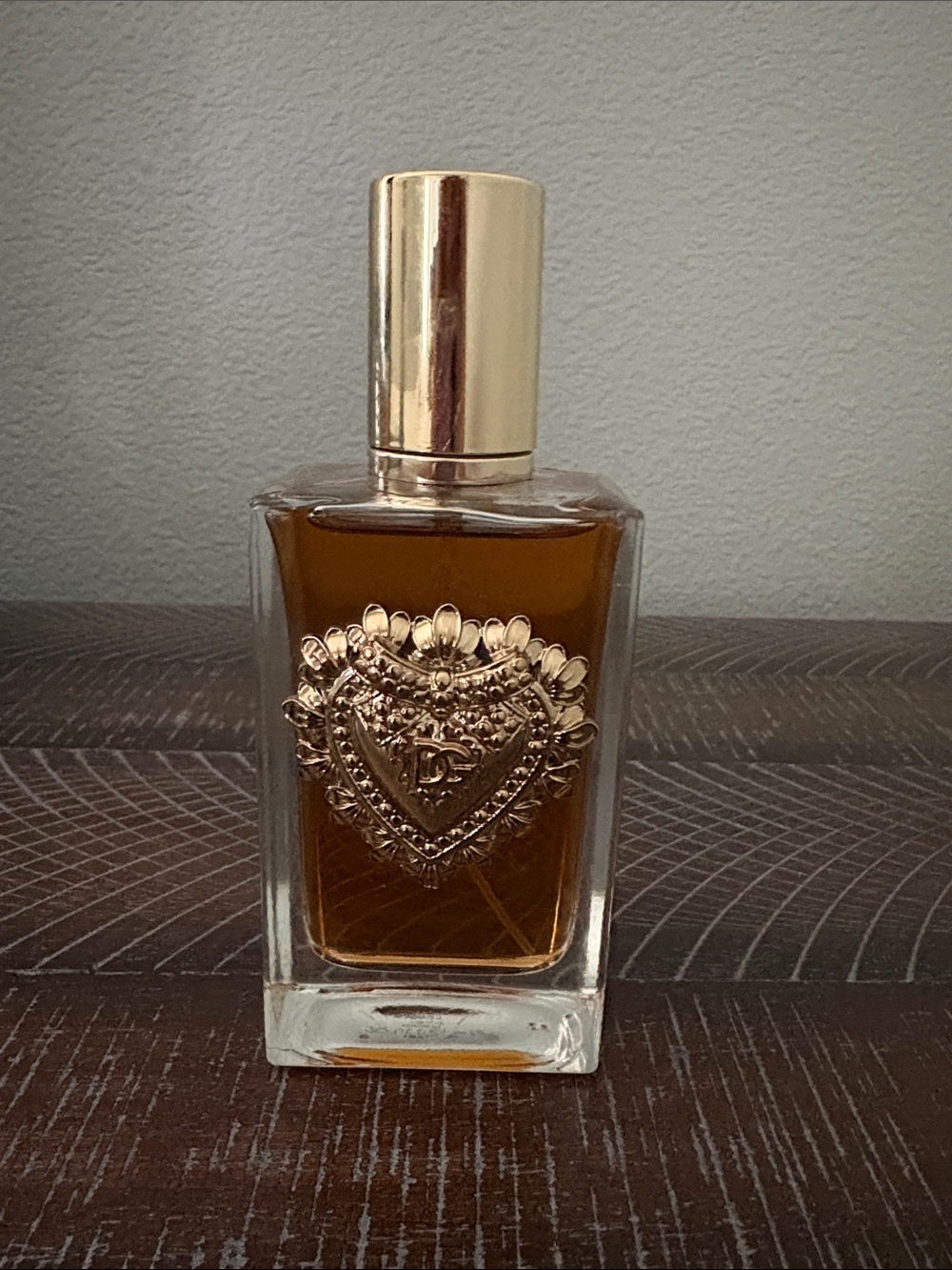 Dolce & Gabbana Gold and Amber Decorative Glass Bottle
